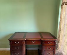 Partner's Executive Writing Desk - Double sided with leather top