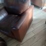 Leather Armchair & Pouffe Image 2