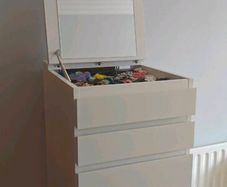 Tall Vanity Chest of Drawers with Mirror