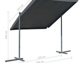 Gazebo with Tiltable Retractable Roof 350x253x196 cm Anthracite