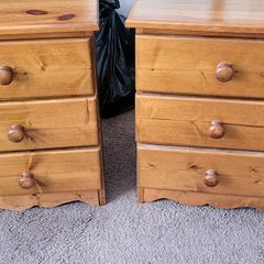 Pine Bedside Locker x 2