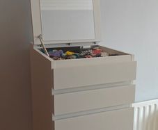 Tall Vanity Chest of Drawers with Mirror