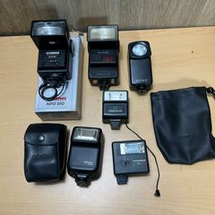 Assorted Job Lot Camera Flashes Cobra Sony Contax etc