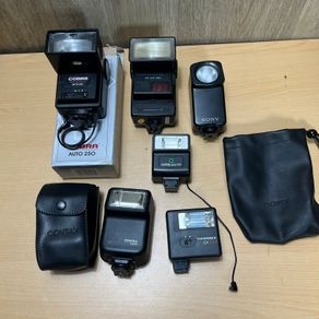 Assorted Job Lot Camera Flashes Cobra Sony Contax etc
