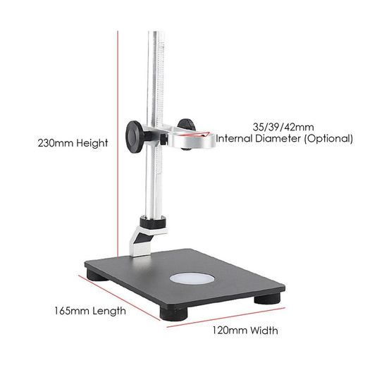 42mm Universal Large Metal Bracket Multifunctional Desktop Thickened Support Lifting Holder With Leds Light For Industrial Microscope