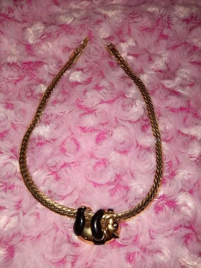 Vintage 1980s Panda Necklace.. Costume Jewellery