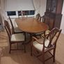 Dining Room Tables and chairs ( Six lovely soft cushion Mahogany chairs with adjustable Mahogany Dining room table. Image 3
