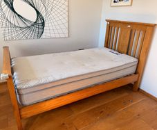 Solid Oak single bed modern style like new
