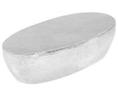 Coffee Table Hammered Silver 100x50x28 cm Aluminium