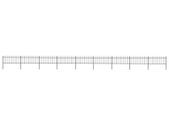 Garden Fence with Spear Top Steel 15.3x0.8 m Black