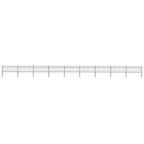 Garden Fence with Spear Top Steel 15.3x0.8 m Black