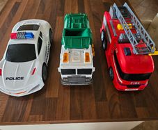 Police car, fire engine & bin truck