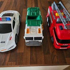 Police car, fire engine & bin truck