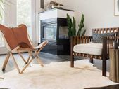 Real Cow Hide Rug 150x170 cm Beige