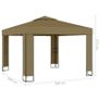Gazebo with Double Roof and String Lights 3x3x2.7 m Taupe 180 g/sq.m Image 7