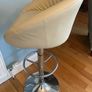 Cream leather high stool Image 3