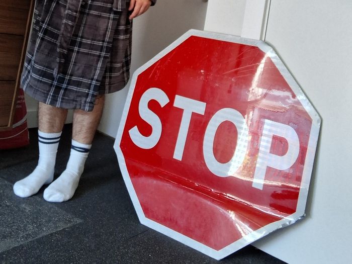 Real Metal Street Stop Sign
