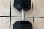 Single 37.5kg Rubber Hex Dumbbell