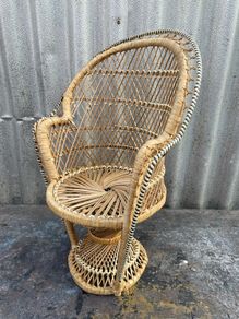 Vintage rattan Dolls (SIZE) peacock chair c1970