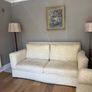 Cream and white floral large sofa / couch Image 4