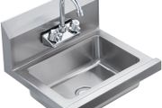 Commercial Stainless Steel Hand Wash Sink with Faucet, Wall-Mounted Utility Basin, 17 x 12.8 Inch for Restaurant, Kitchen, Bar, Garage &amp; Home