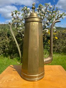 Antique Art Nouveau German Brass Coffee Pot  Kallmeyer & Harjes 55cm high
