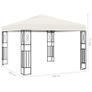 Gazebo with Curtain and String Lights 3x3 m Cream White Image 8
