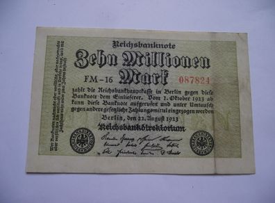 Germany. Reichsbanknote. 10 Millionen Mark (22.8.1923)