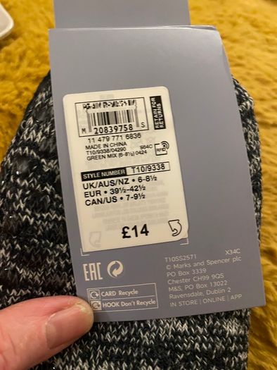 New M & S 2 pairs Slipper Socks.