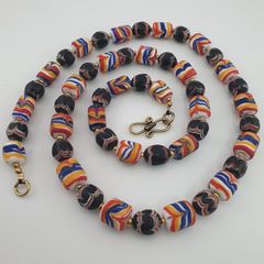 Antique Venetian Style Trade Glass Beads Necklace