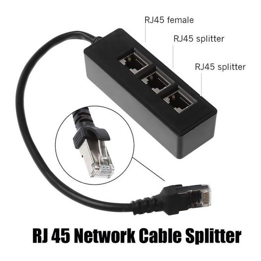 3 in 1 RJ45 Splitter LAN Ethernet Network RJ45 Connector Extender Adapter Cable for Networking Extension 1 Male to 3 Female