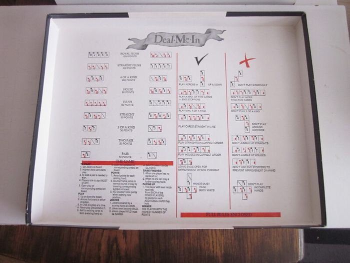 Vintage Deal Me In  Board Game 1988 Noraut Limited