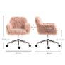 Faux Fur Desk Chair, Swivel Vanity Chair with Adjustable Height and Wheels for Office, Bedroom (FREE SHIPPING) Image 4