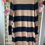 long cardigan striped navy & tan oasis size 12 Image 7
