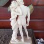 Venus and Adonis sculpture in alabaster resin on marble. D18 post 7e Image 3