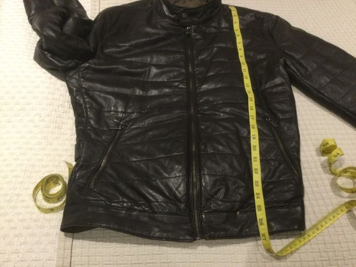 Massimo Dutti Black Leather reversible jacket XL  Pre owned.