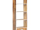 Book Cabinet 56x28x163 cm Solid Rough Mango Wood