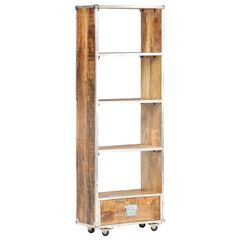 Book Cabinet 56x28x163 cm Solid Rough Mango Wood