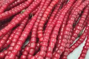 Rare Antique Venetian WhiteHeart Glass Beads Strands 8mm 24 inches