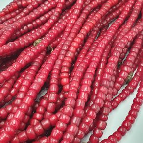 Rare Antique Venetian WhiteHeart Glass Beads Strands 8mm 24 inches