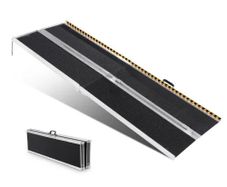 Portable Wheelchair Ramp, 7 ft 800 lbs Capacity, Non-Slip Aluminum Folding Threshold Ramp