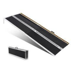 Portable Wheelchair Ramp, 7 ft 800 lbs Capacity, Non-Slip Aluminum Folding Threshold Ramp
