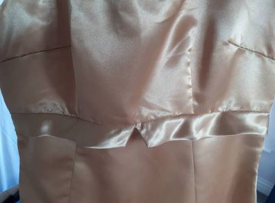 Vintage full length Gold  satin Dress