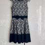 Quiz White & Black Lace Skater Dress - Size 8 Image 3