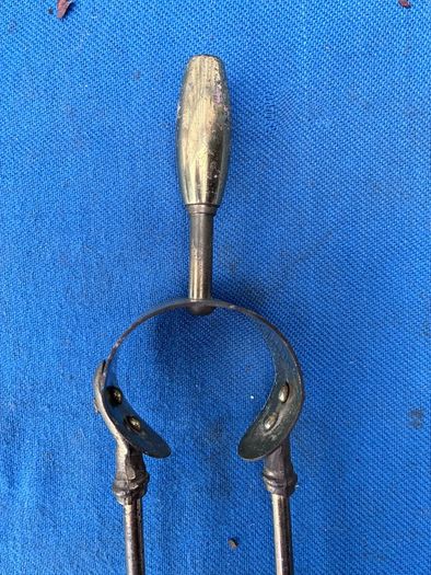 Vintage brass fire tongs