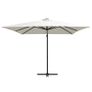 Cantilever Umbrella with LED lights and Steel Pole 250x250 cm Sand Image 3
