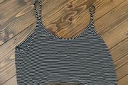 H&amp;M stripe cropped cami top size S black white