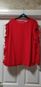 Long sleeve red top size 10