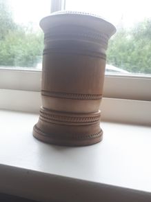 Wooden hand carved pot