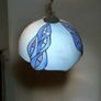 Tiffany style glass ceiling light with brass fixtures Image 3